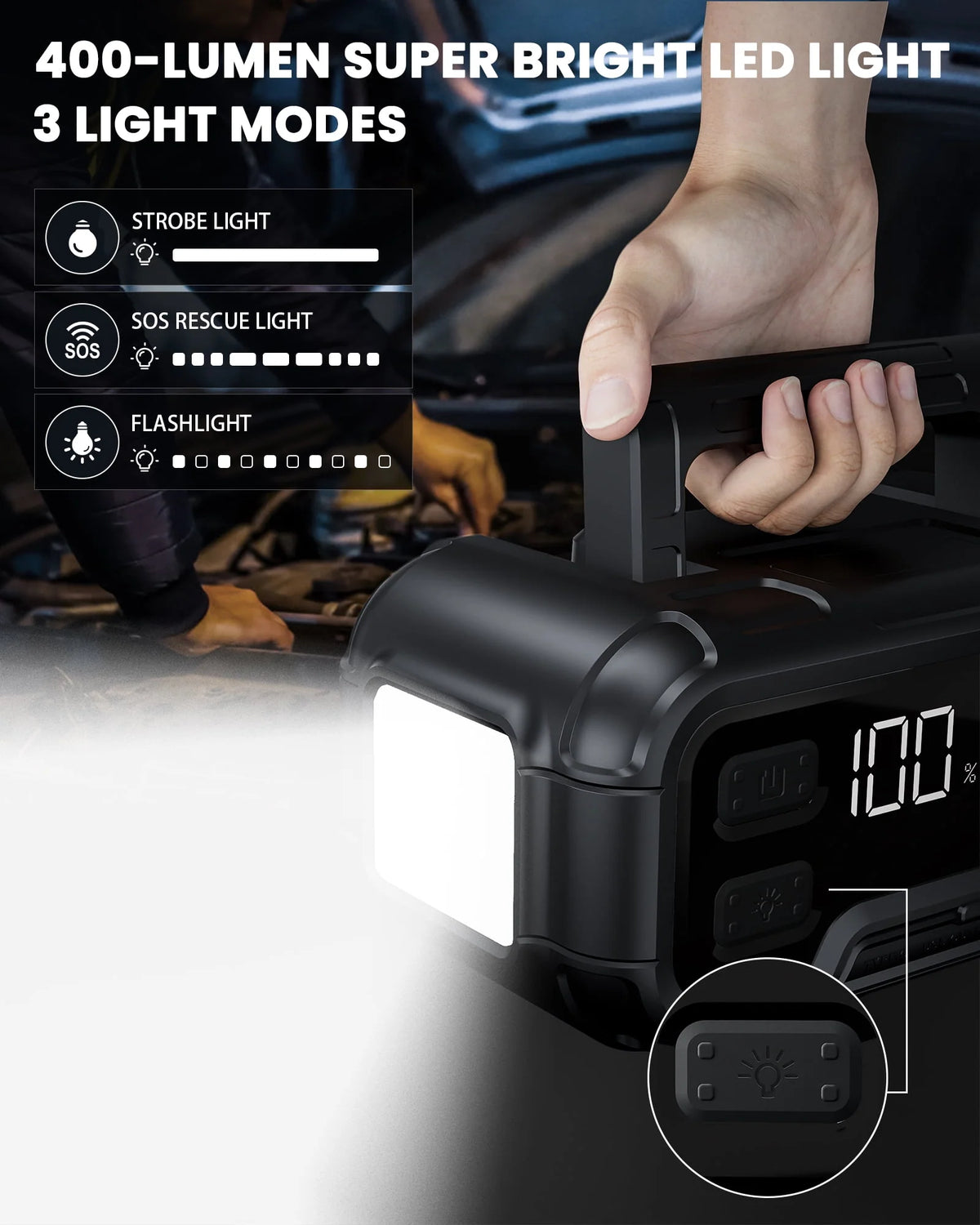 6000A 32000mAh 12V Jump Starter with LED Display M1742
