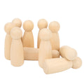 10Pcs Unfinished Wooden Peg Dolls for Kids DIY Craft 75mm / 3.0in R8375