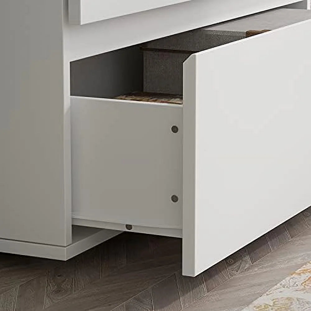 Modern 3-Drawer Wooden Dresser Chest Tower White I400129