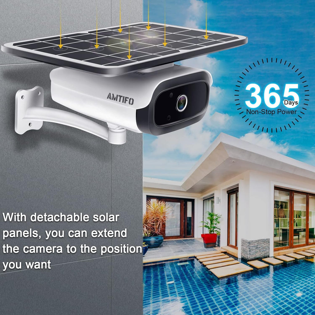 Wireless Outdoor Solar WiFi Surveillance Camera System with Two Way Audio and Night Vision Q240