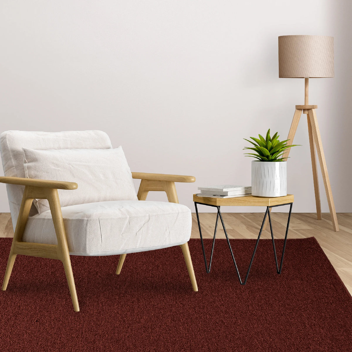 Rust 5' Round Solid Color Area Rug E121402