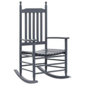 Gray Poplar Wood Rocking Chair with Curved Seat E9965