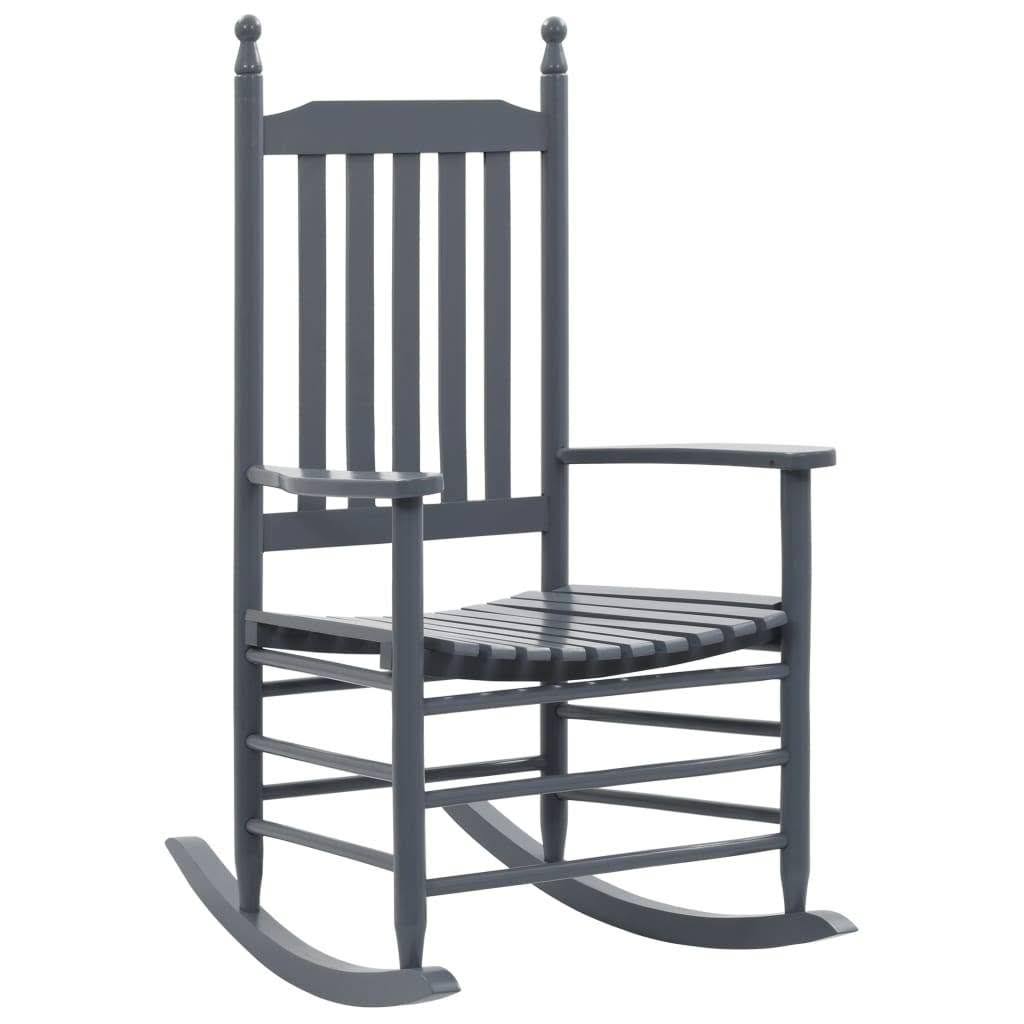 Gray Poplar Wood Rocking Chair with Curved Seat E9965