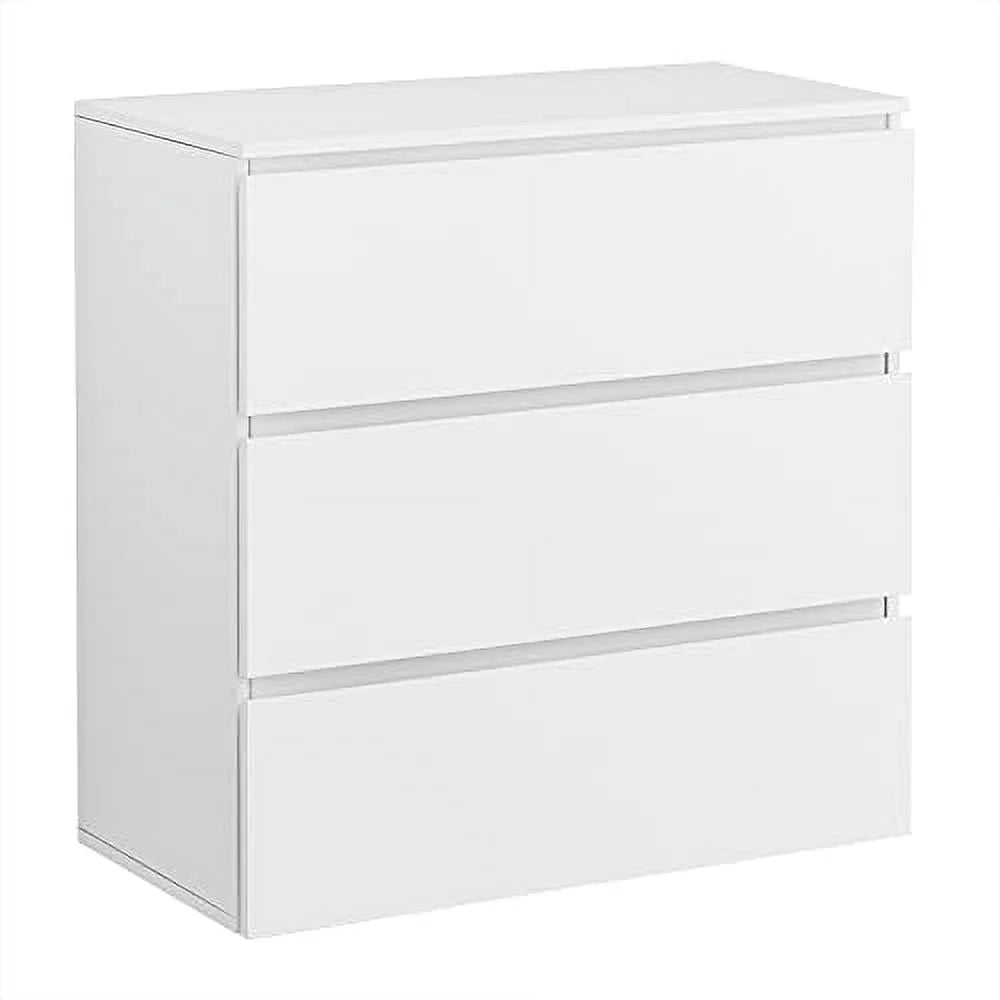 Modern 3-Drawer Wooden Dresser Chest Tower White I400129