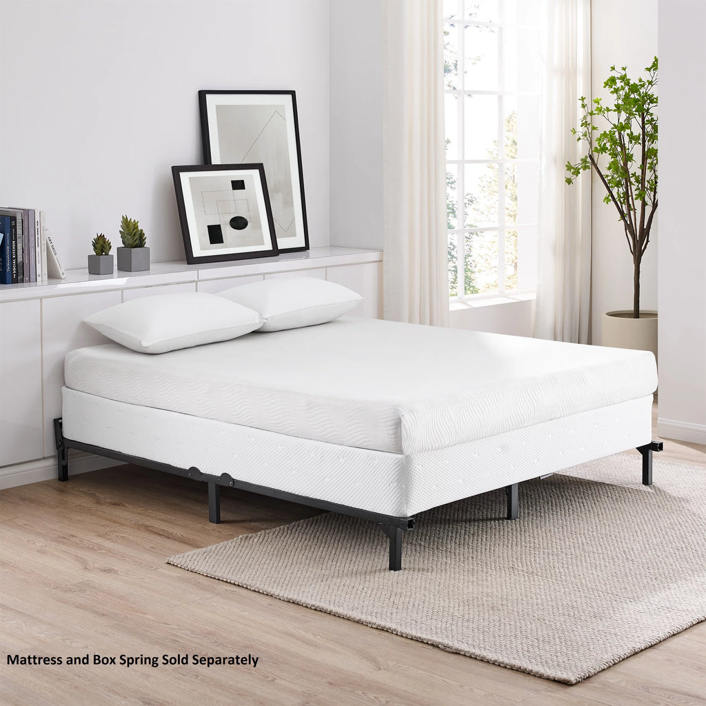 Adjustable Metal Bed Frame, Black, Twin - Queen J7369
