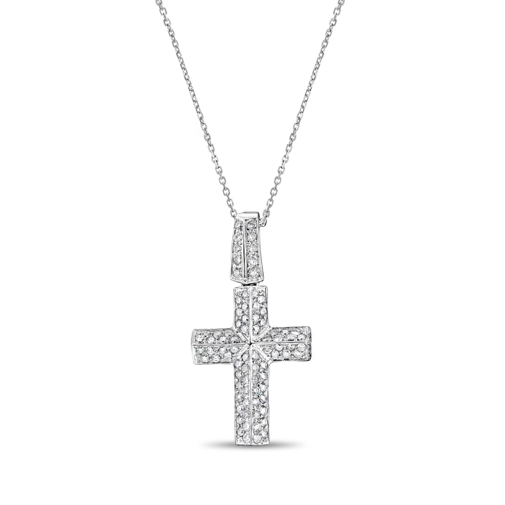 14k White Gold Diamond Cross Pendant N774720