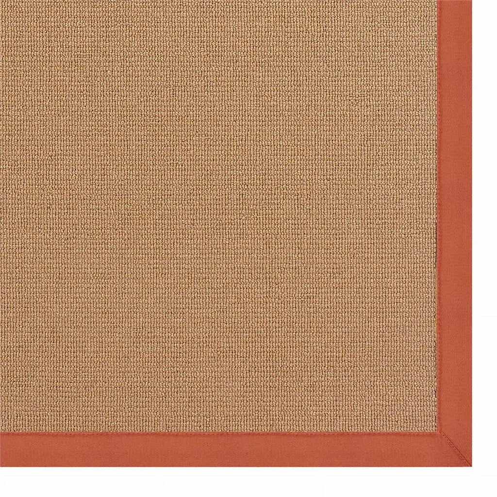 Machine Tufted Wool 4'x6' Rug in Cork Brown and Burnt Orange W4350