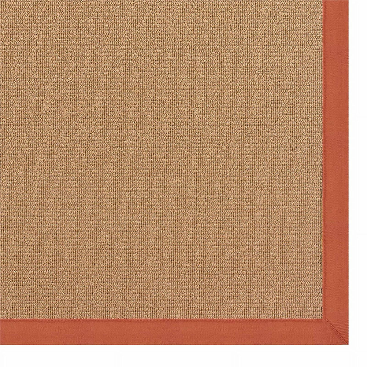 Machine Tufted Wool 4'x6' Rug in Cork Brown and Burnt Orange W4350