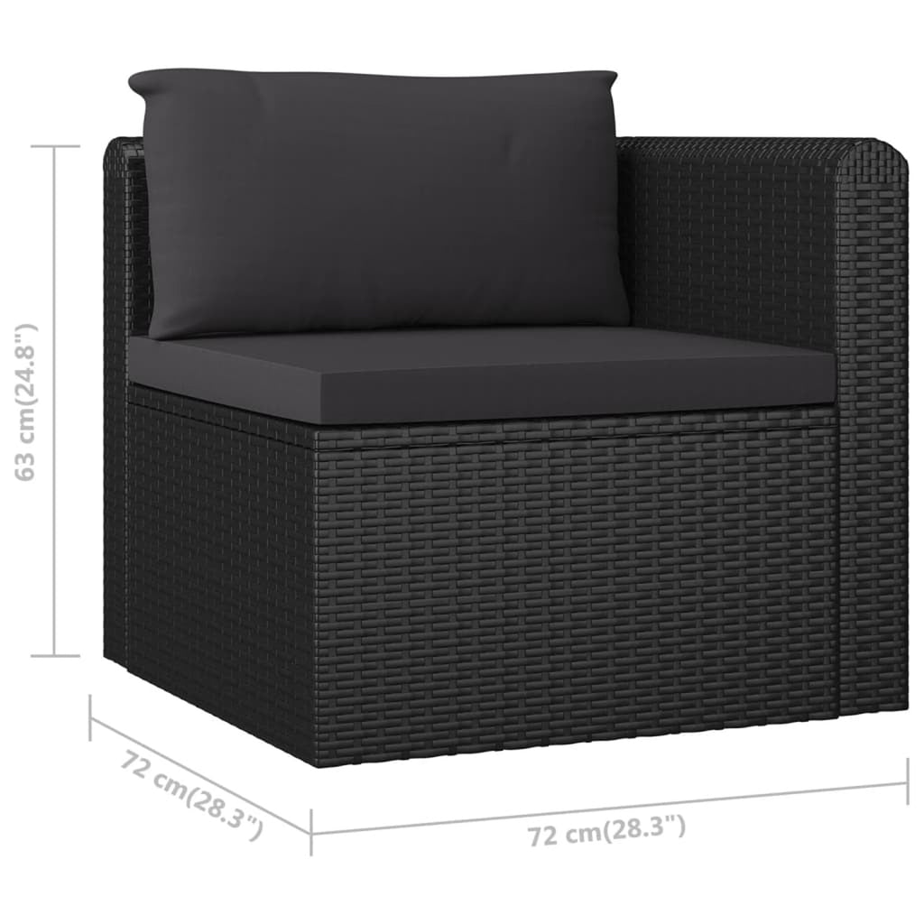2 Piece Patio Sofa Set with Cushions Poly Rattan Black K857880