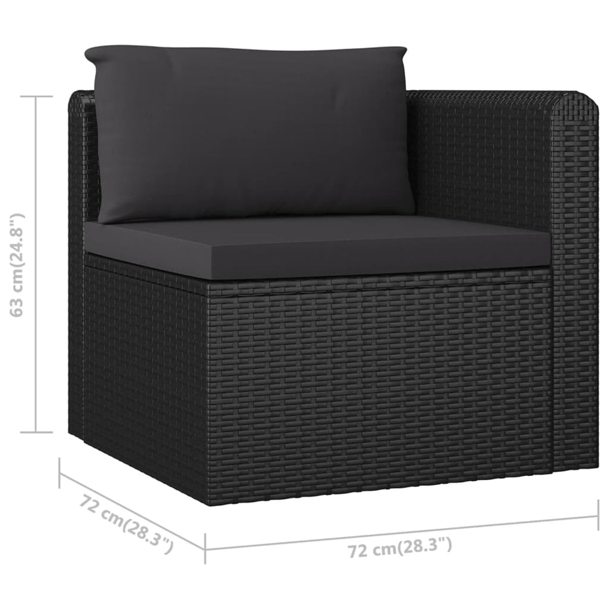 2 Piece Patio Sofa Set with Cushions Poly Rattan Black K857880