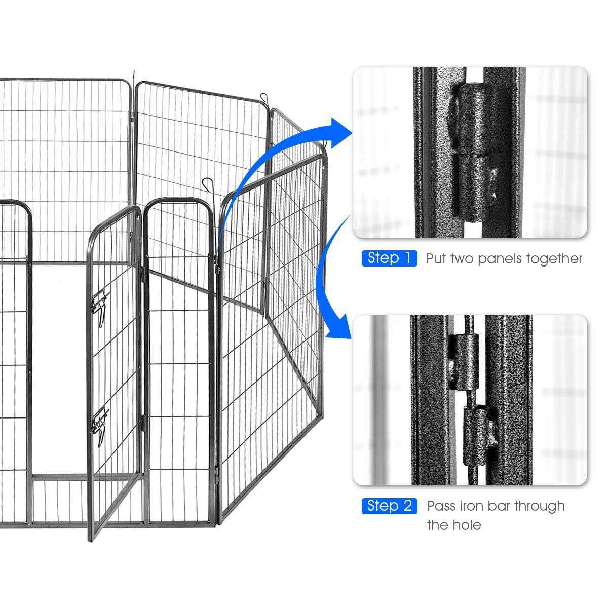 16/8 Panel Dog Playpen with Door Z75913