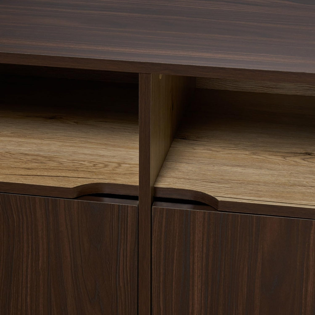 2-Shelf Faux Wood Cabinet, Walnut / Brown U8971