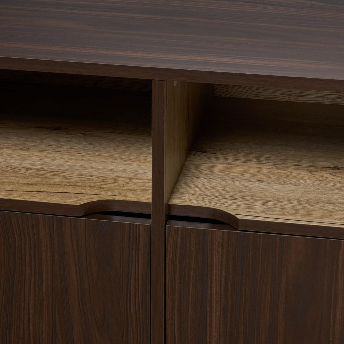 2-Shelf Faux Wood Cabinet, Walnut / Brown U8971