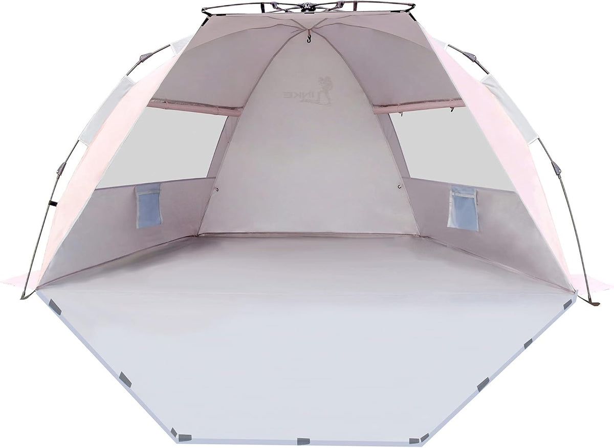 Beach Tent Sun Shelter, 4 Person, XL Size (Pink) with Carry Bag J4484