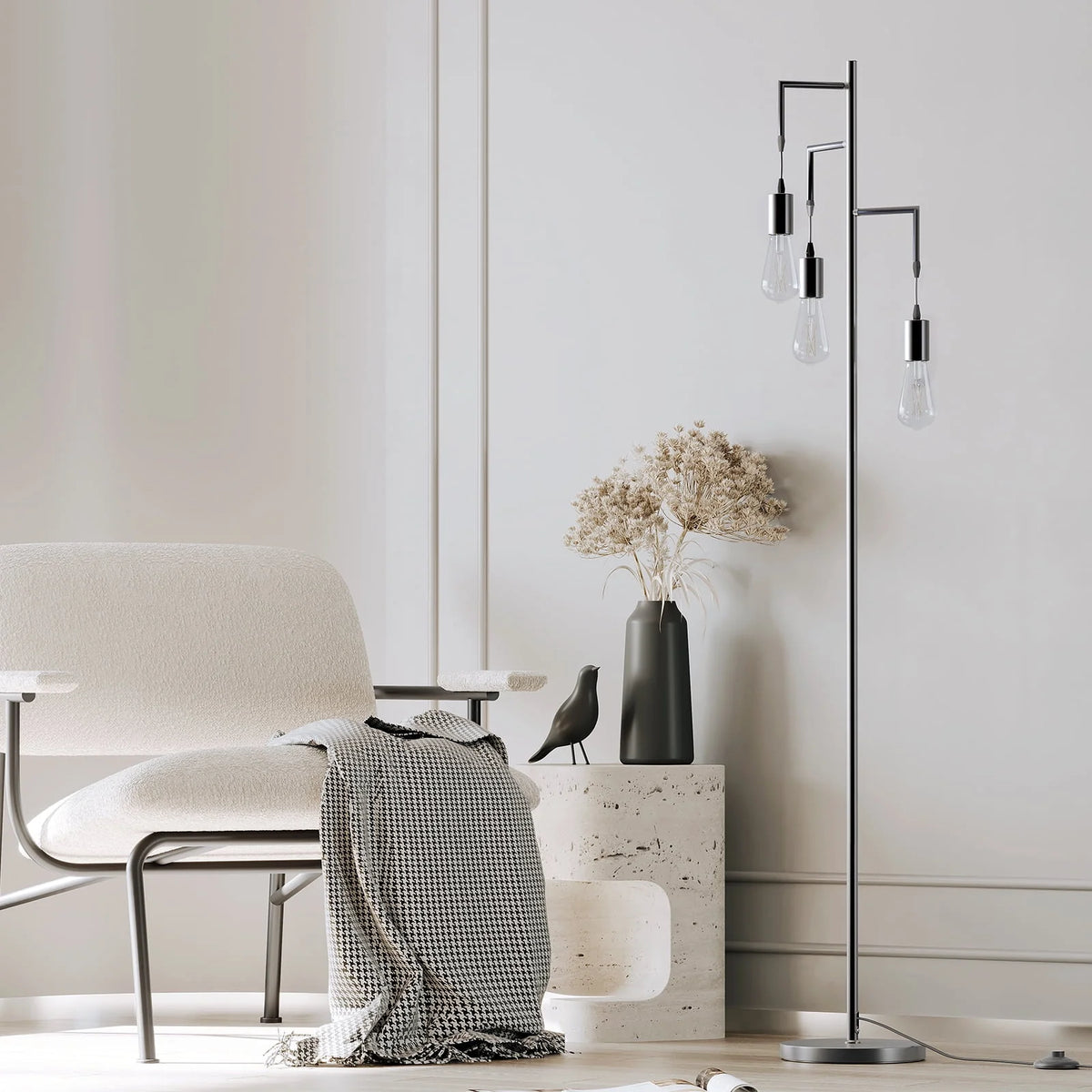 3 Light Black Floor Lamp K124535