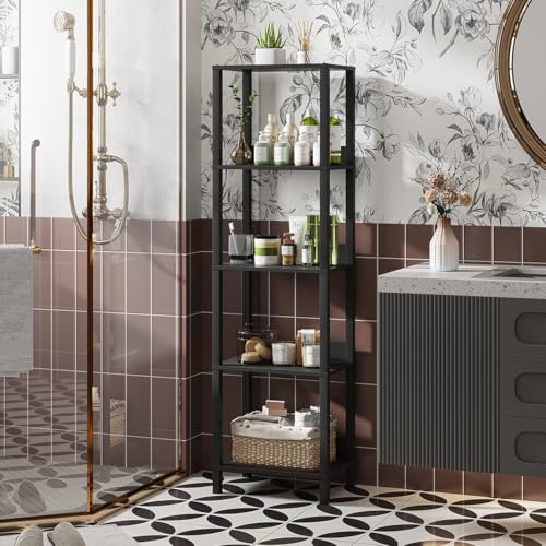 5-Tier Bookshelf with Anti-Fall Baffle S1306