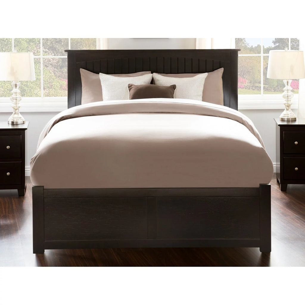 Queen Platform Bed with Footboard and 2 Drawers B28015
