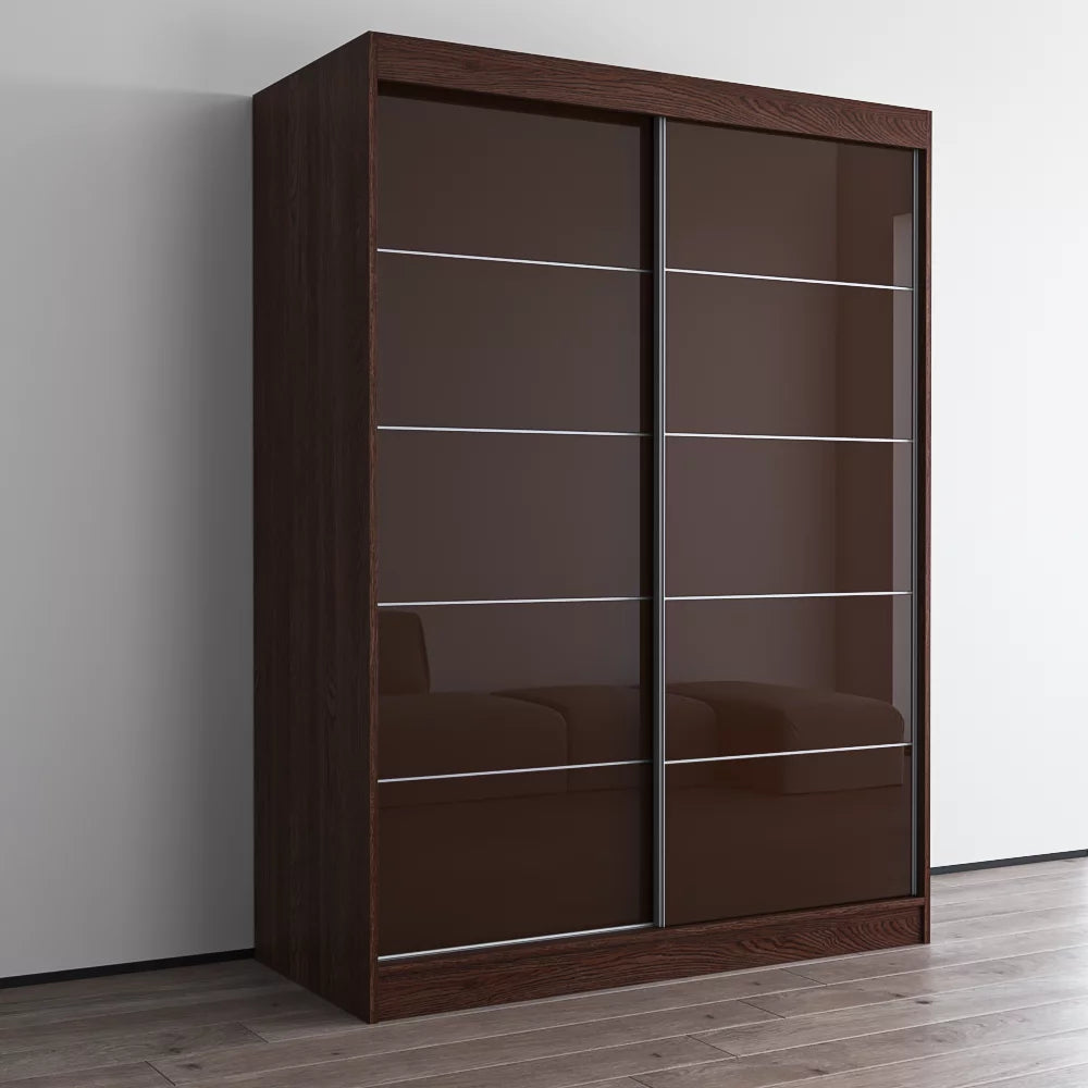 2 Door 59" Wide High Gloss Wardrobe Armoire Y608