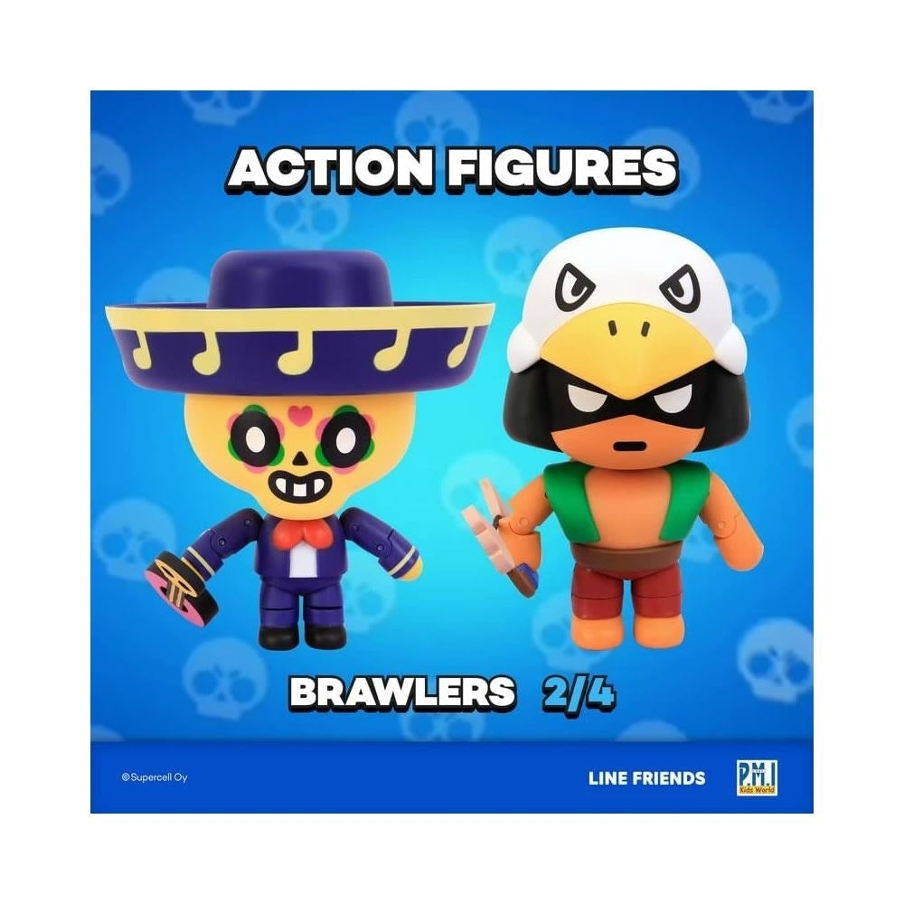 Brawl Stars Bo and Poco Action Figures Guitar Bow Fighter Brawler Set I4586