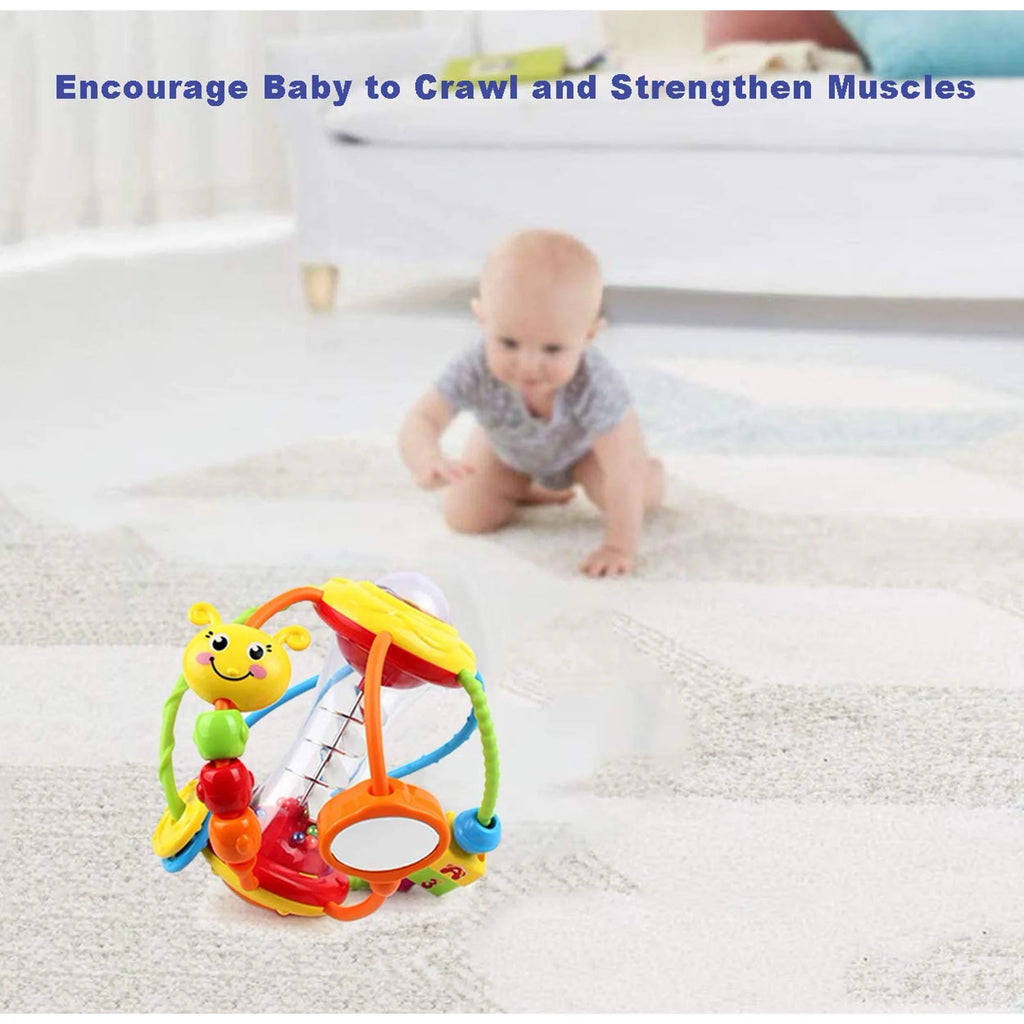 Baby Rattles Toys with Mirror Spinner Beads, Activity Ball Infant Toys M648869