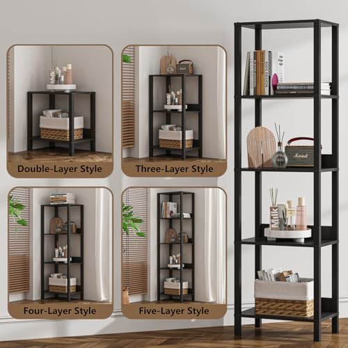 5-Tier Bookshelf with Anti-Fall Baffle S1306