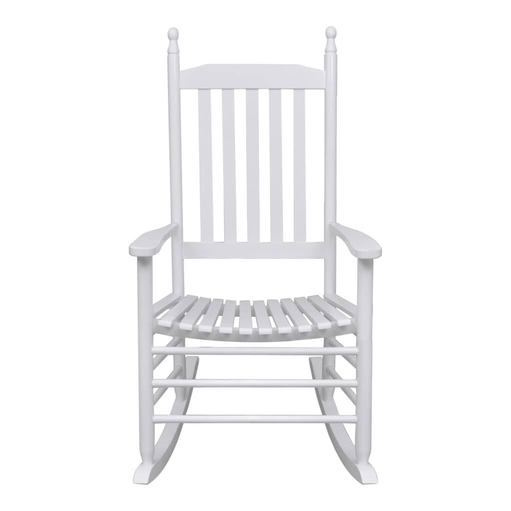 Gray Poplar Wood Rocking Chair with Curved Seat E9965