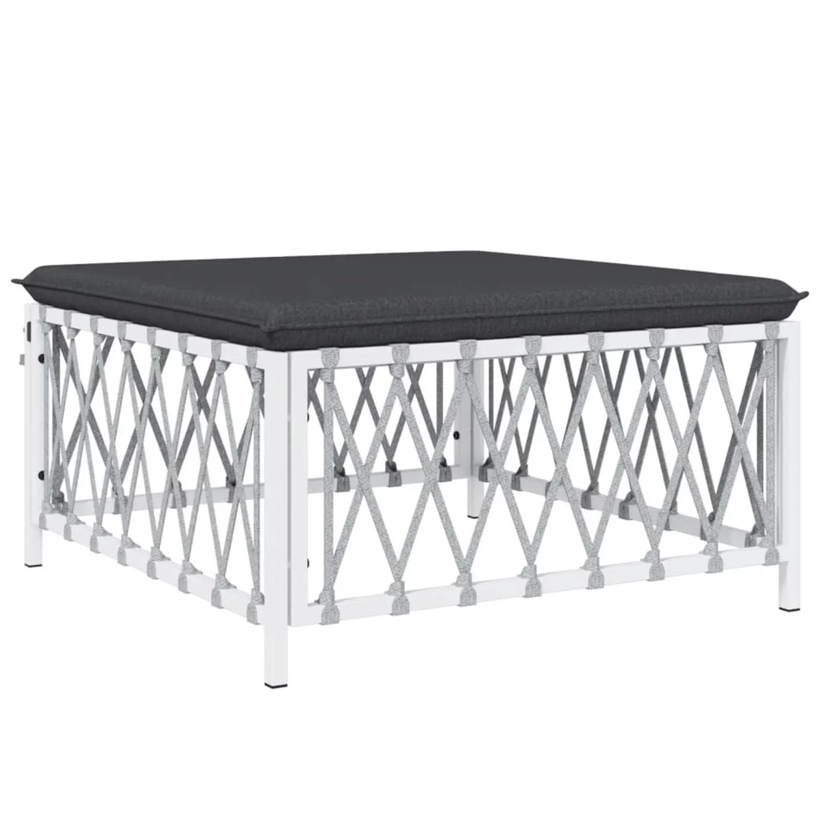 5 Piece Patio Set with Cushions White Steel Q792165