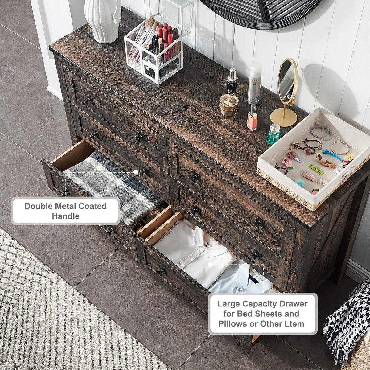6 Drawer Wood Dresser S187059