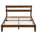 Rustic Wood Platform Bed Frame with Headboard Full F6063