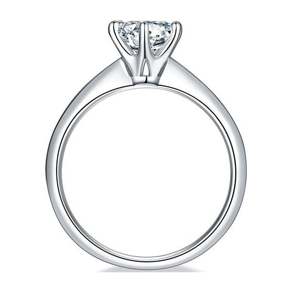 1 Carat Round Cut Moissanite Solitaire Engagement Ring P200957