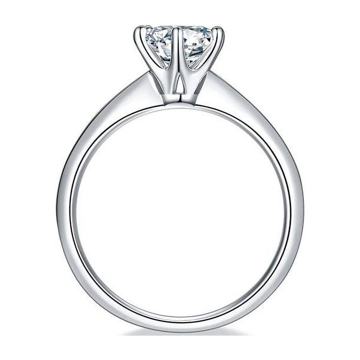1 Carat Round Cut Moissanite Solitaire Engagement Ring P200957