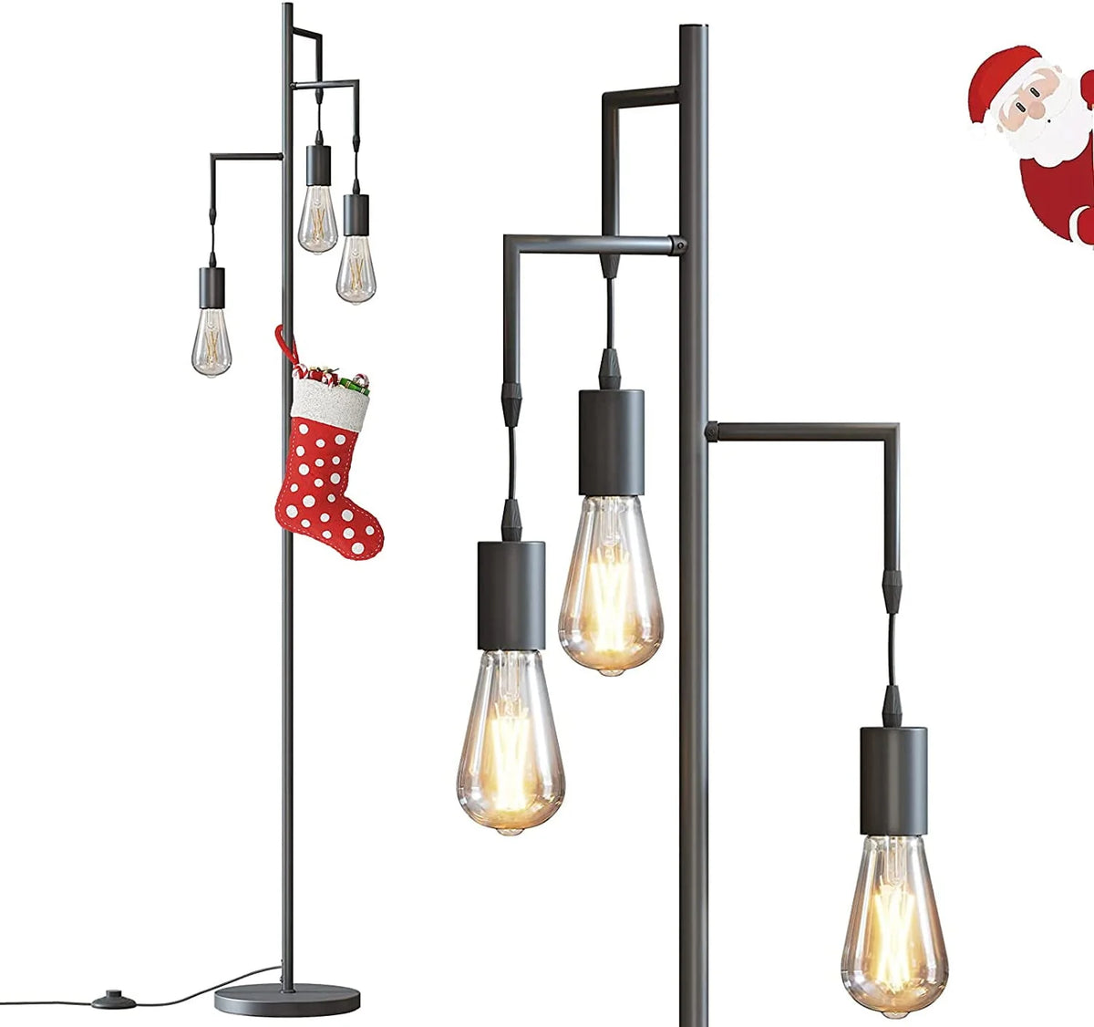 3 Light Black Floor Lamp K124535