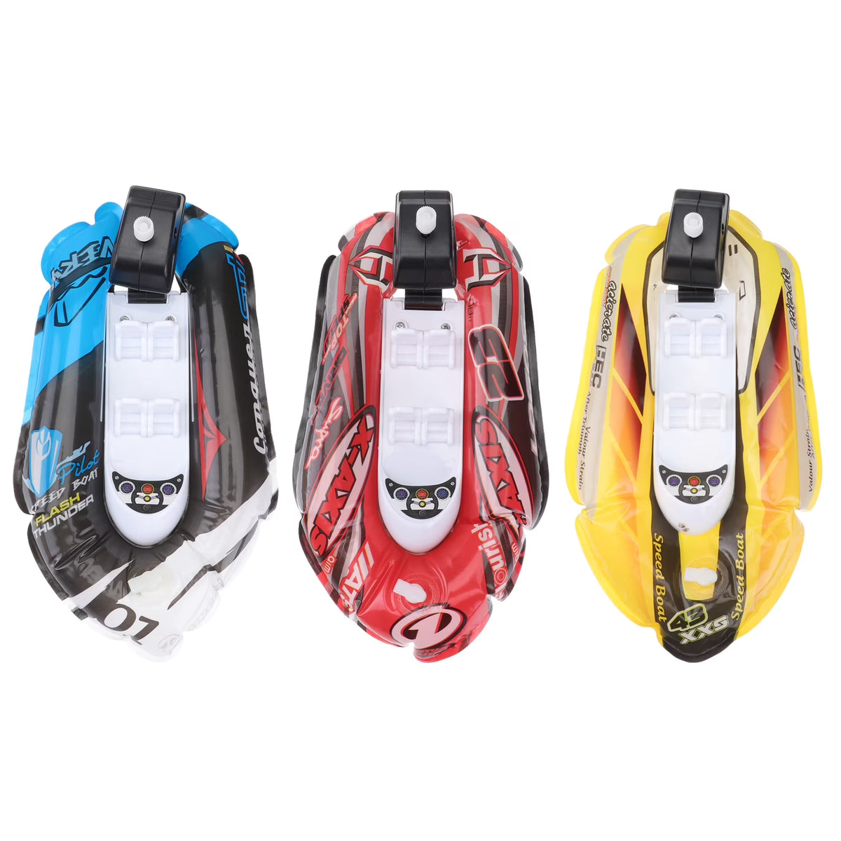 3pcs Mini Inflatable Paddle Boat Bathing Toy (Blue + Red + Yellow) W7137