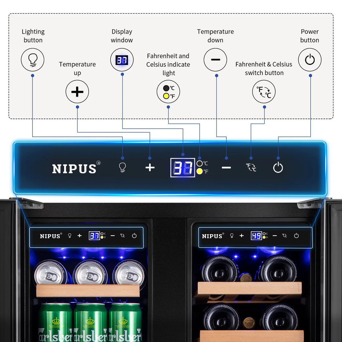 24 inch Dual Zone Wine and Beverage Refrigerator U94758