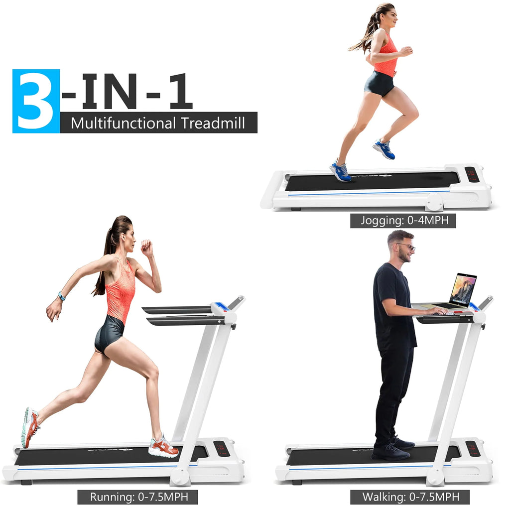 2.25HP 3-in-1 Folding Treadmill White P132