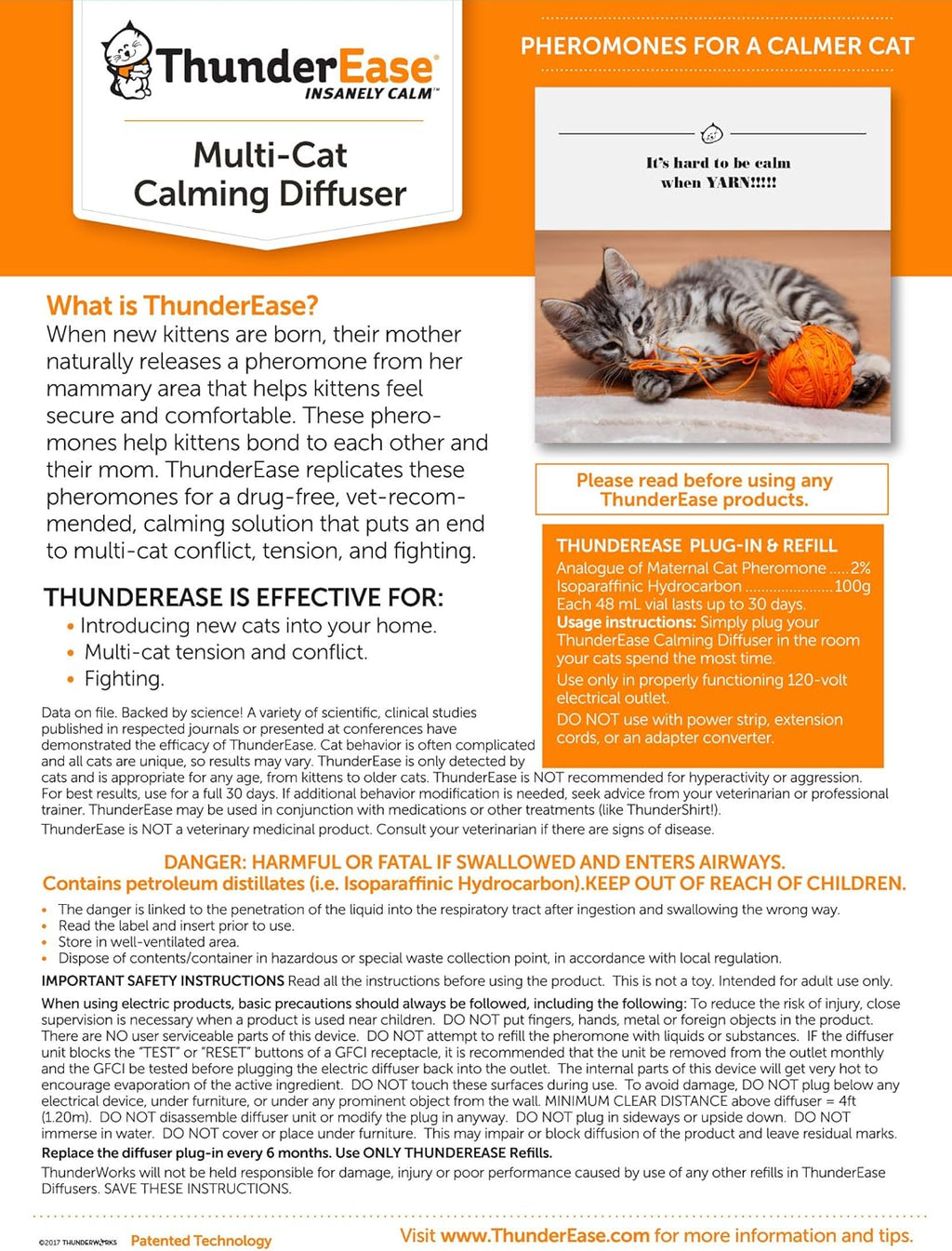 Multicat Calming Pheromone Diffuser Refill, 60 Day Supply, Pack of 2 D34761