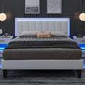 Queen Size LED Upholstered Platform Bed Frame B290707