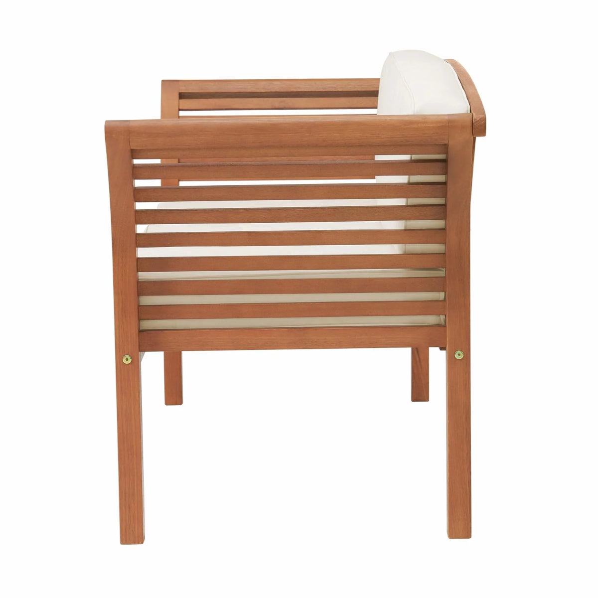 Eucalyptus Wood Outdoor Bench with Cushions T488087