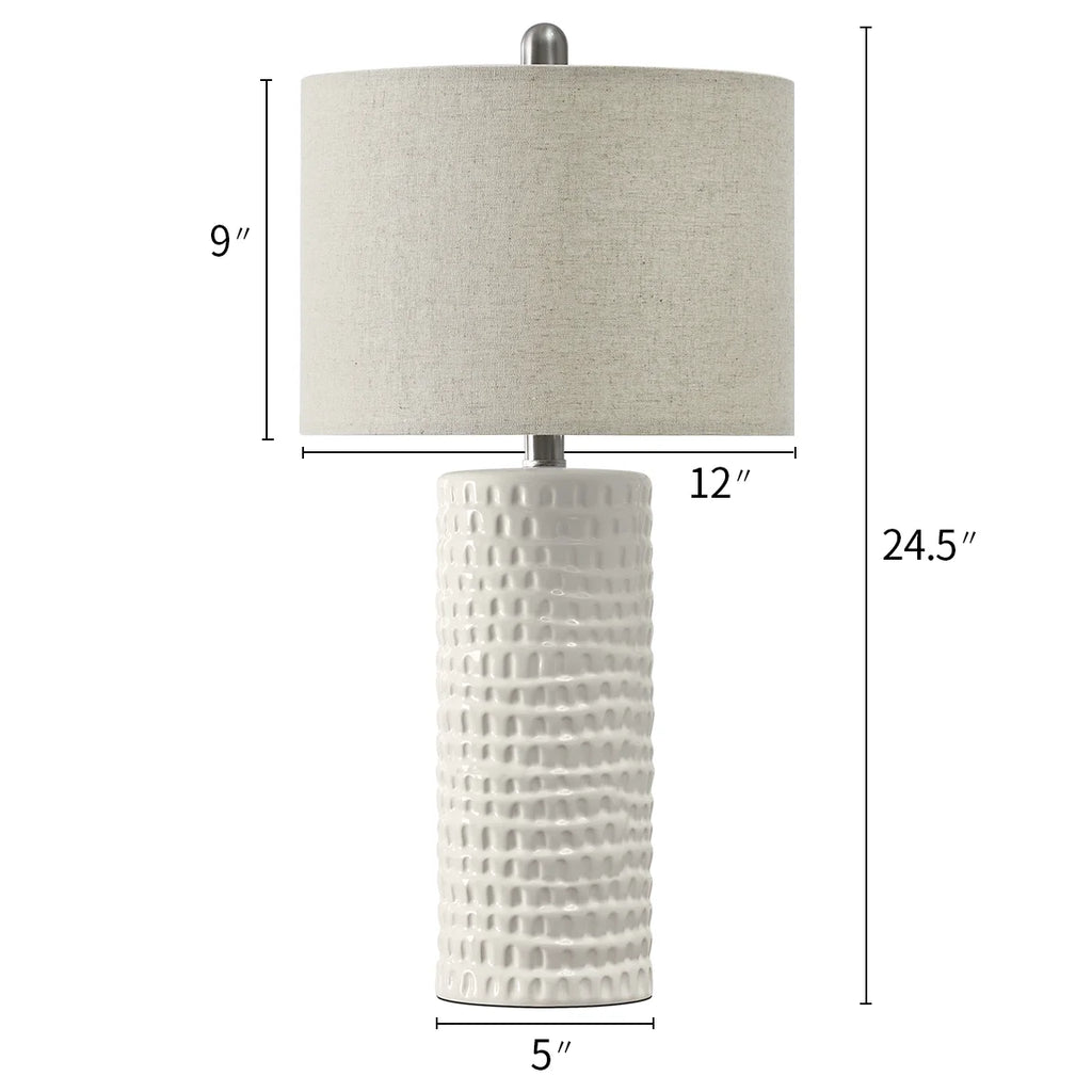 Ceramic Table Lamps Set of 2 White 24.5" Q57030