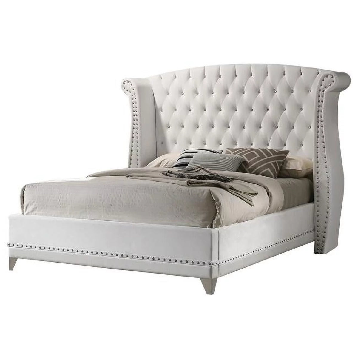 Velvet Upholstery Tufting Wingback King Size Bed C216444