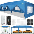 10x10ft Waterproof Popup Canopy with 4 Sidewalls Black J40826