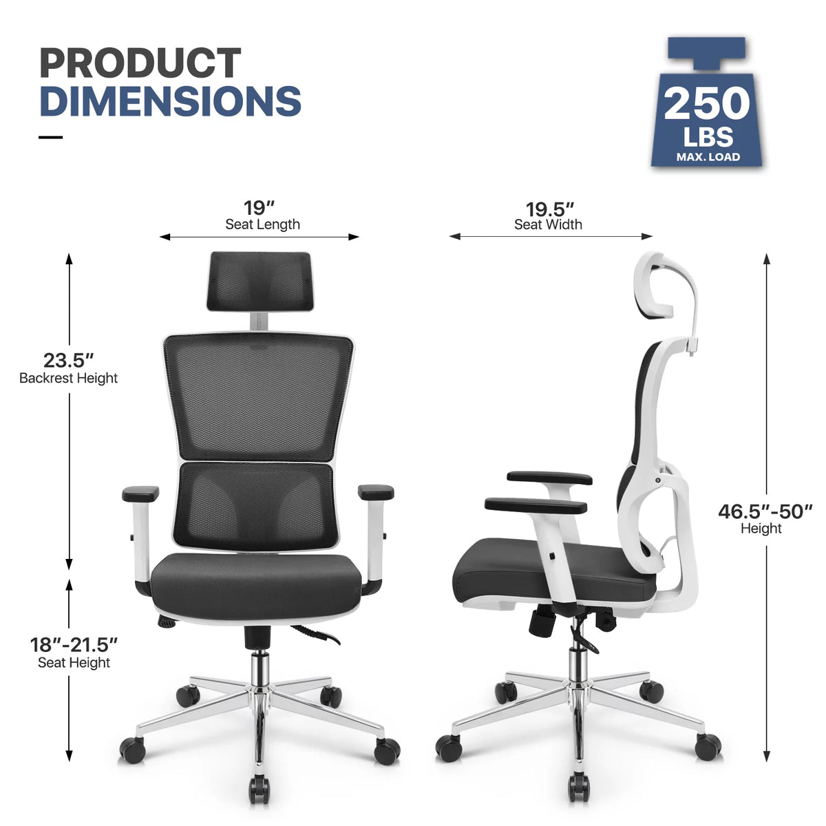 Black Ergonomic Computer Desk and Chair Set S543