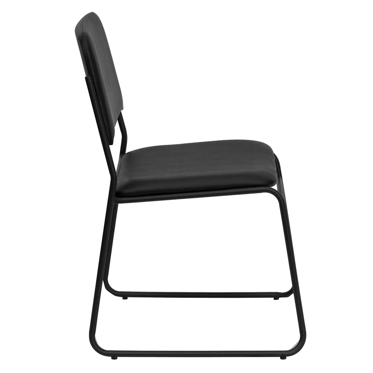 Black Stacking Chair with Sled Base L990
