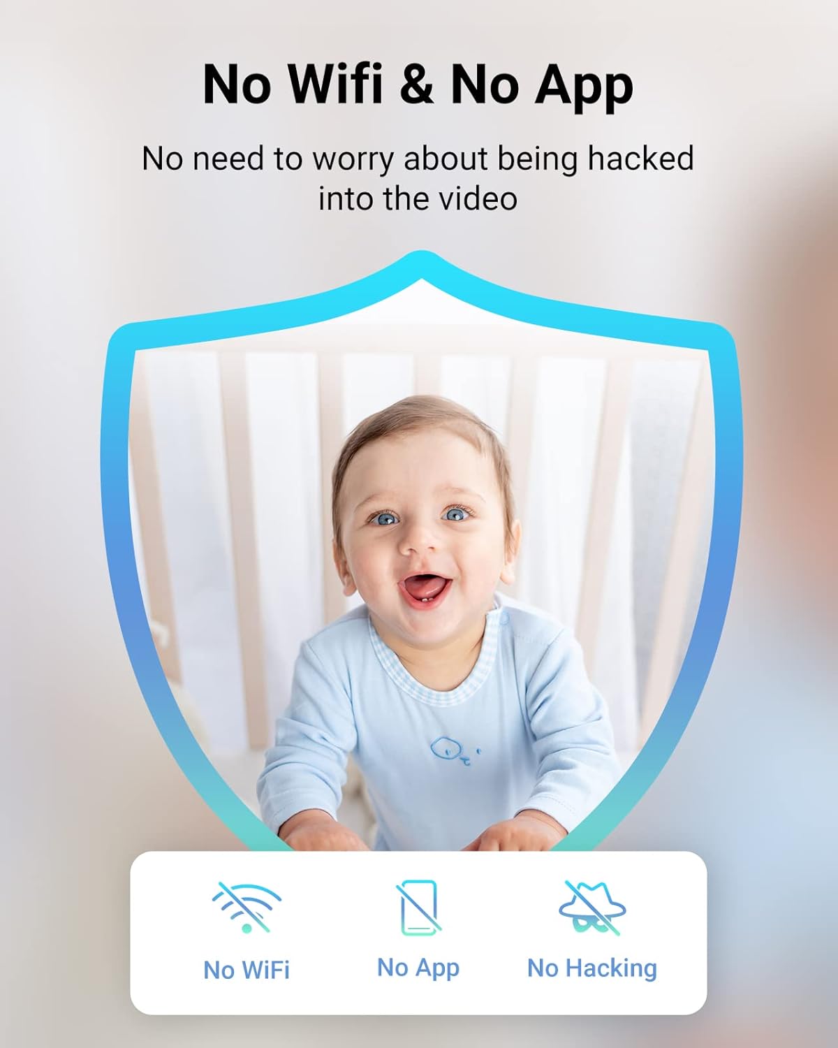 Baby Monitor with Camera and Audio, 720P 5 HD Display, Night Vision, 1000ft Range I794