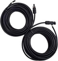 40Ft 10AWG Male Female Extension Cables Solar Panel Connector Adaptor Wire, Black Pack of 2 W209