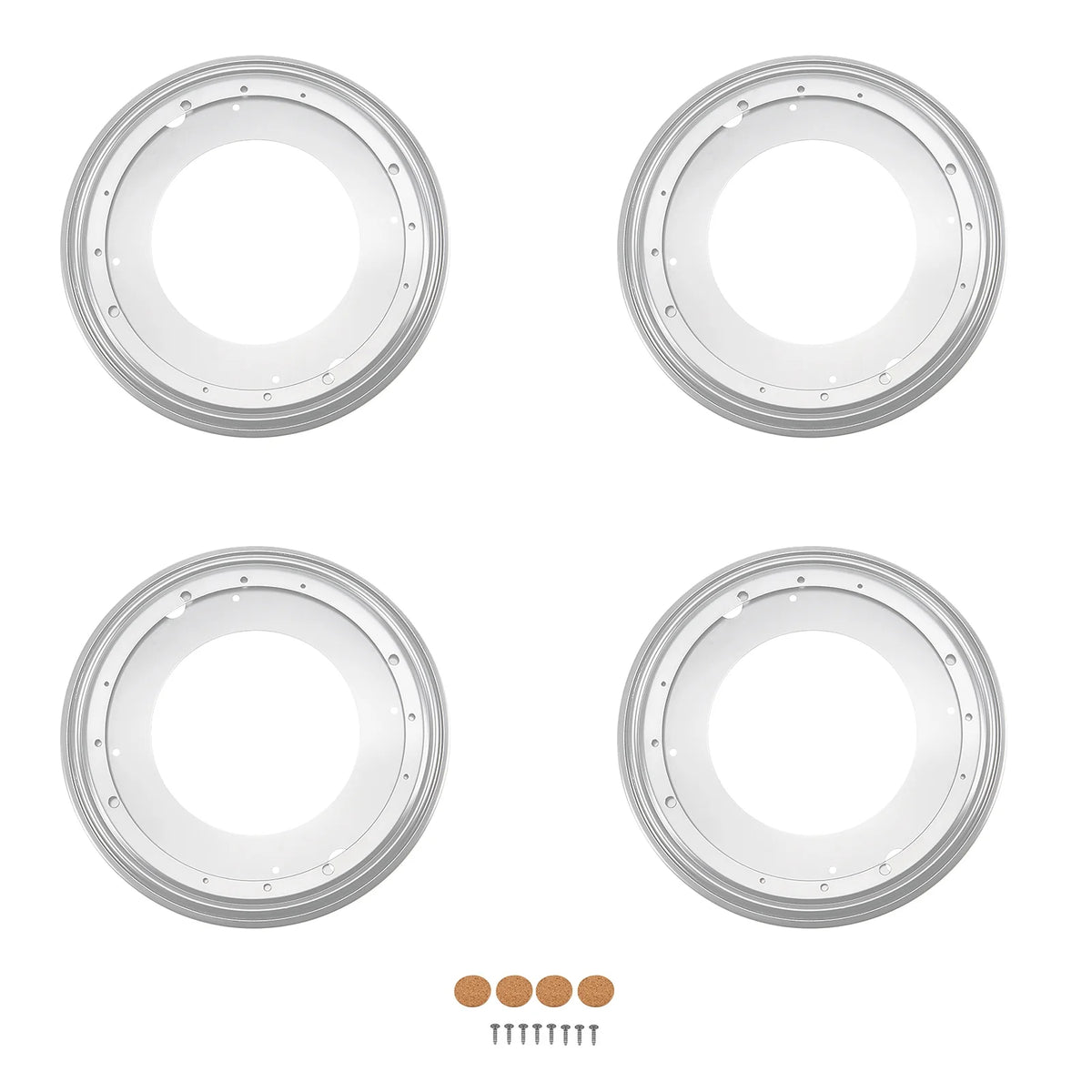 4 Pack 12 inch Lazy Susan Hardware with Screws and Pads Q99311