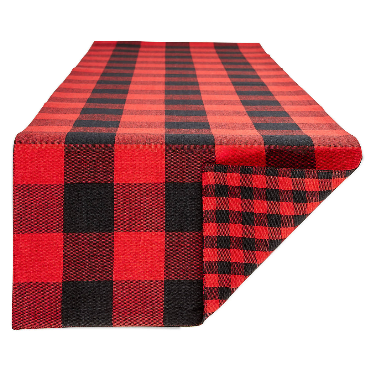 Red and Black Checkered Reversible Rectangular Table Runner Q15502