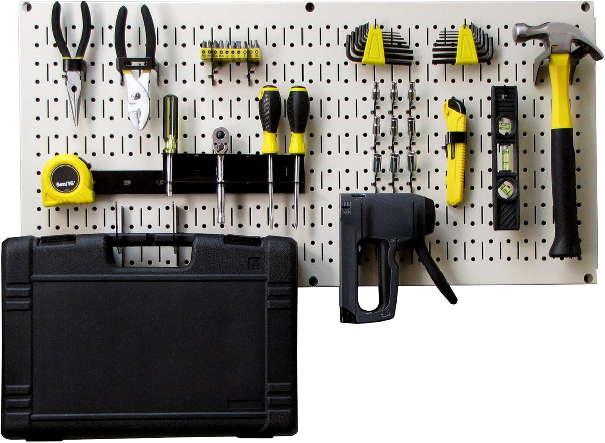 Red Pegboard Pack of 2 Metal Wall-Mounted Pegboard Tool Storage Unit U229