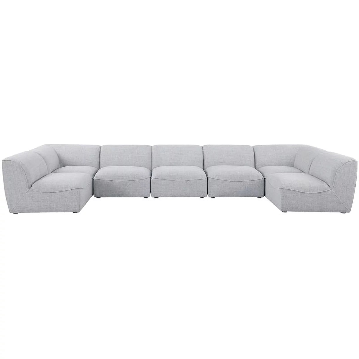 Grey Linen Textured Modular Sectional U10228