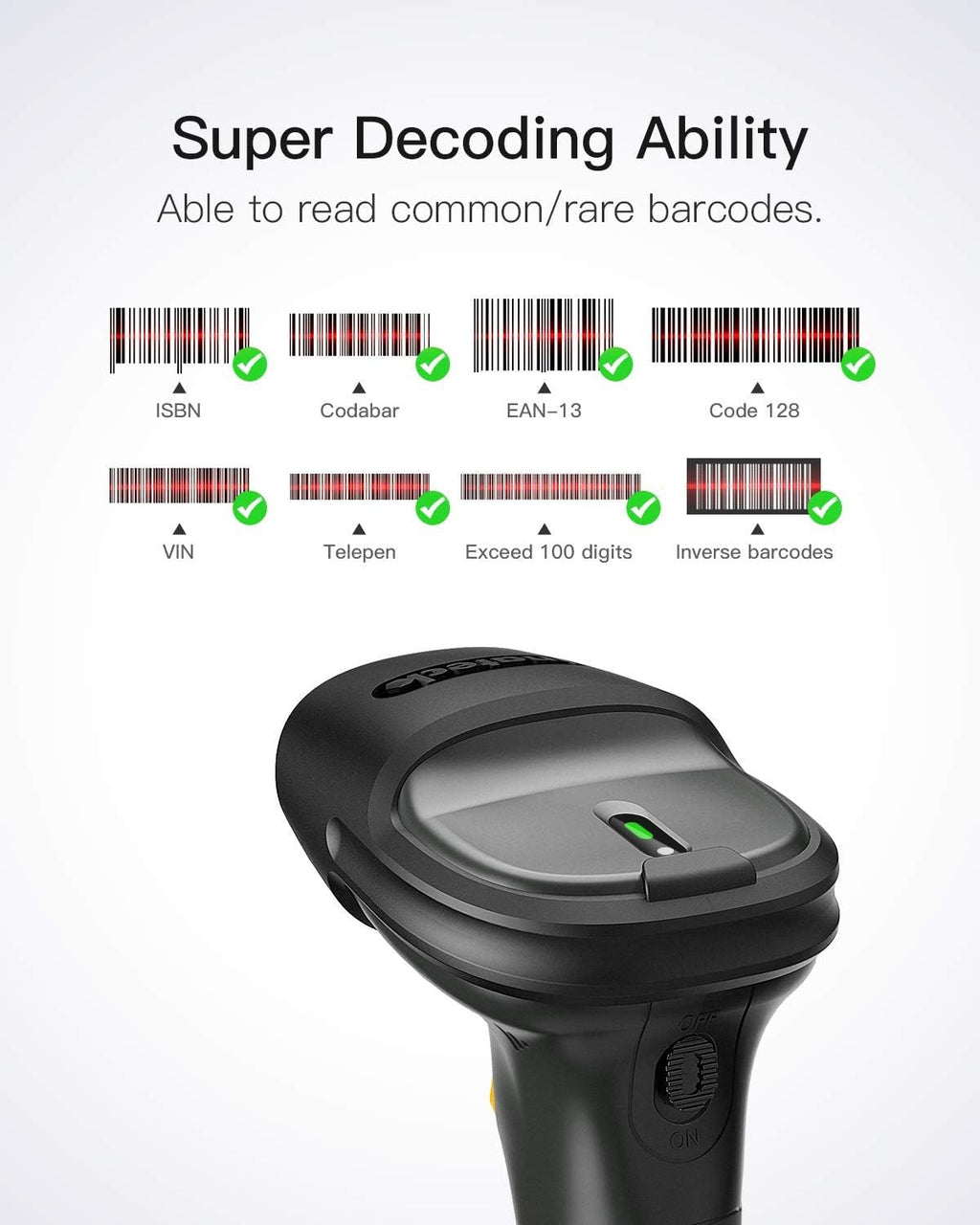 Wireless Barcode Scanner with Bluetooth Adapter D111